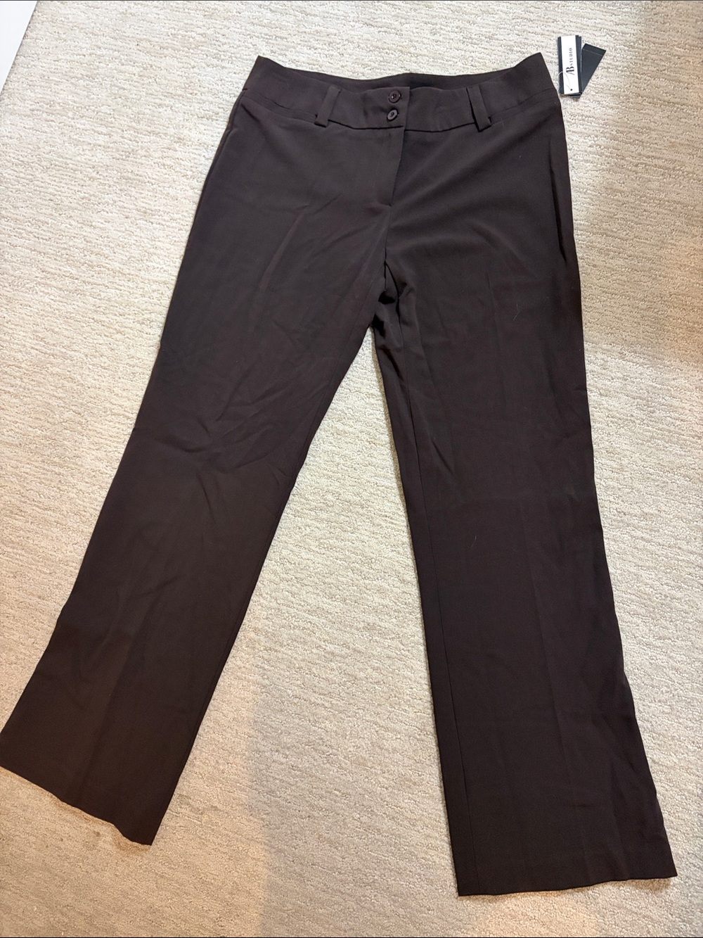 AB Studio Women's Brown Straight-Leg Dress Trousers NWT